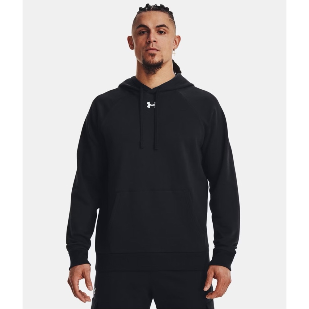 Under Armour Men’s Rival Fleece Black White Size XL